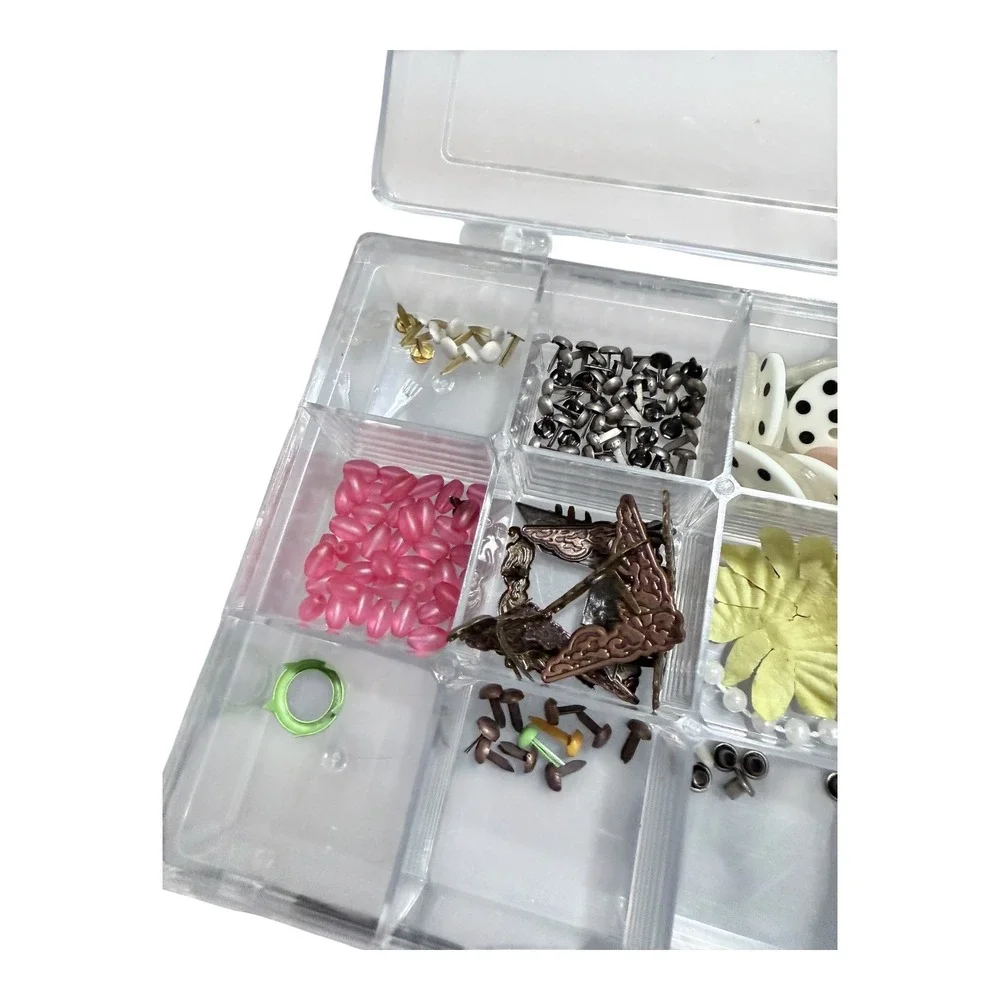 Making‎ Memories Embellishment Lot Brad Bars Fasteners Charms Rhinestones